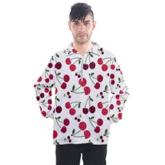 Cute cherry pattern Men s Half Zip Pullover