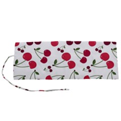 Cute cherry pattern Roll Up Canvas Pencil Holder (S)