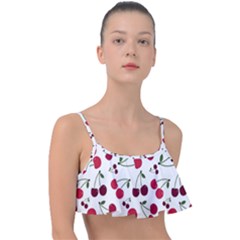 Cute cherry pattern Frill Bikini Top