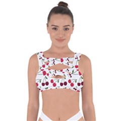 Cute cherry pattern Bandaged Up Bikini Top