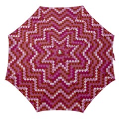 Lesbian Pride Pixellated Zigzag Stripes Straight Umbrellas by VernenInk