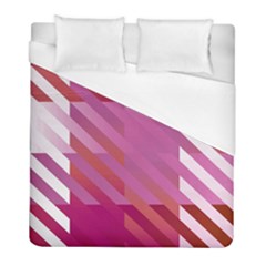 Lesbian Pride Diagonal Stripes Colored Checkerboard Pattern Duvet Cover (full/ Double Size) by VernenInk