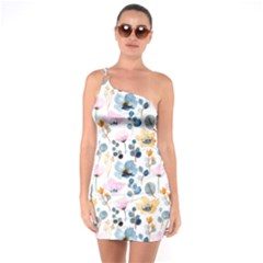 Watercolor Floral Seamless Pattern One Soulder Bodycon Dress by TastefulDesigns