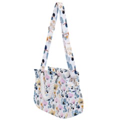 Watercolor Floral Seamless Pattern Rope Handles Shoulder Strap Bag by TastefulDesigns