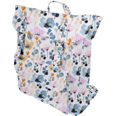 Watercolor Floral Seamless Pattern Buckle Up Backpack by TastefulDesigns