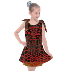 Summer  Flowers In A Floral Jungle Ornate Kids  Tie Up Tunic Dress by pepitasart