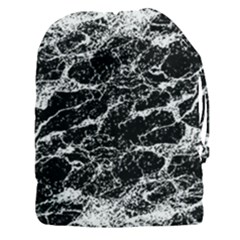 Black And White Abstract Textured Print Drawstring Pouch (3xl) by dflcprintsclothing