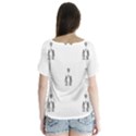 Love Symbol Drawing V-Neck Flutter Sleeve Top View2