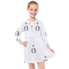 Love Symbol Drawing Kids  Quarter Sleeve Shirt Dress by dflcprintsclothing