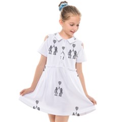 Love Symbol Drawing Kids  Short Sleeve Shirt Dress by dflcprintsclothing