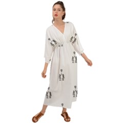 Love Symbol Drawing Grecian Style  Maxi Dress by dflcprintsclothing