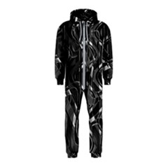 Black And White Intricate Geometric Print Hooded Jumpsuit (kids) by dflcprintsclothing