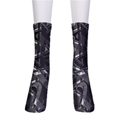 Black And White Intricate Geometric Print Men s Crew Socks