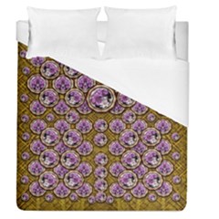 Gold Plates With Magic Flowers Raining Down Duvet Cover (queen Size)