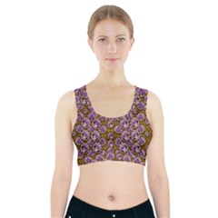 Gold Plates With Magic Flowers Raining Down Sports Bra With Pocket by pepitasart