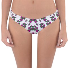 Sakura Blossoms On White Color Reversible Hipster Bikini Bottoms by pepitasart