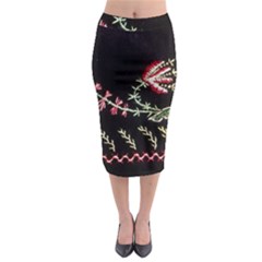 Peace Flower Midi Pencil Skirt