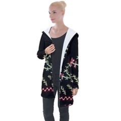 Peace Flower Longline Hooded Cardigan