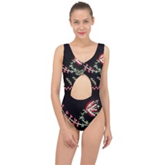 Peace Flower Center Cut Out Swimsuit