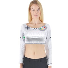 Ipaused2 Long Sleeve Crop Top