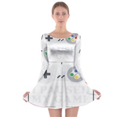 Ipaused2 Long Sleeve Skater Dress