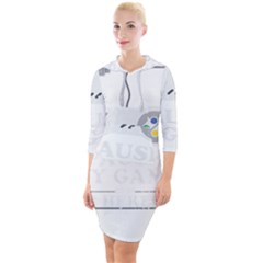 Ipaused2 Quarter Sleeve Hood Bodycon Dress