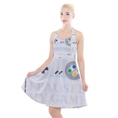Ipaused2 Halter Party Swing Dress 