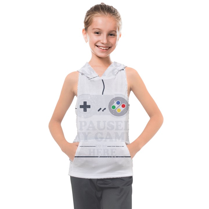 Ipaused2 Kids  Sleeveless Hoodie