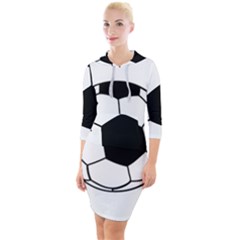 Soccer Lovers Gift Quarter Sleeve Hood Bodycon Dress by ChezDeesTees