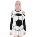 Soccer Lovers Gift Velvet Long Sleeve Shoulder Cutout Dress View1