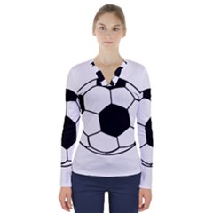 Soccer Lovers Gift V-neck Long Sleeve Top by ChezDeesTees