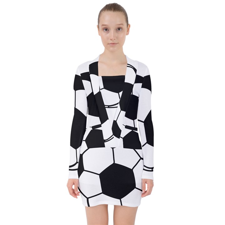 Soccer Lovers Gift V-neck Bodycon Long Sleeve Dress