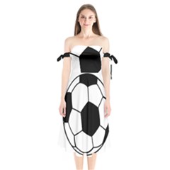 Soccer Lovers Gift Shoulder Tie Bardot Midi Dress by ChezDeesTees
