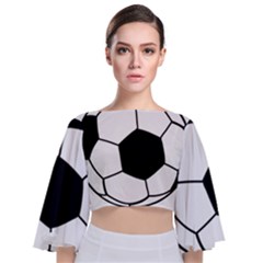 Soccer Lovers Gift Tie Back Butterfly Sleeve Chiffon Top by ChezDeesTees