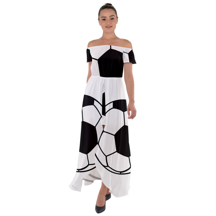 Soccer Lovers Gift Off Shoulder Open Front Chiffon Dress