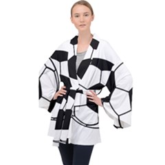 Soccer Lovers Gift Long Sleeve Velvet Kimono  by ChezDeesTees