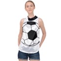 Soccer Lovers Gift High Neck Satin Top View1