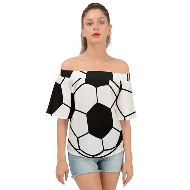 Soccer Lovers Gift Off Shoulder Short Sleeve Top