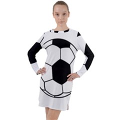 Soccer Lovers Gift Long Sleeve Hoodie Dress by ChezDeesTees
