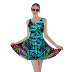 420 Ganja Pattern, Weed Leafs, Marihujana In Colors Skater Dress by Casemiro