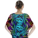 420 ganja pattern, weed leafs, marihujana in colors Batwing Chiffon Blouse View2