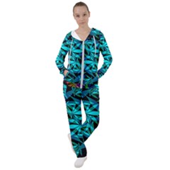 420 Ganja Pattern, Weed Leafs, Marihujana In Colors Women s Tracksuit