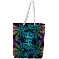 420 Ganja Pattern, Weed Leafs, Marihujana In Colors Full Print Rope Handle Tote (large) by Casemiro