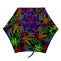 Ganja in rainbow colors, weed pattern, marihujana theme Mini Folding Umbrellas View1