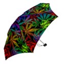 Ganja in rainbow colors, weed pattern, marihujana theme Mini Folding Umbrellas View2