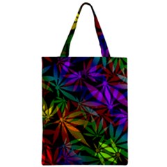 Ganja In Rainbow Colors, Weed Pattern, Marihujana Theme Zipper Classic Tote Bag by Casemiro