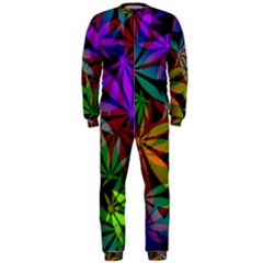 Ganja In Rainbow Colors, Weed Pattern, Marihujana Theme Onepiece Jumpsuit (men) 