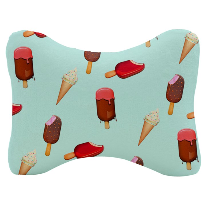 Ice Cream pattern, light blue background Velour Seat Head Rest Cushion