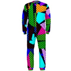 Trippy Blocks, Dotted Geometric Pattern Onepiece Jumpsuit (men)  by Casemiro