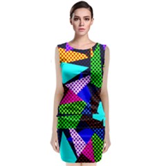 Trippy Blocks, Dotted Geometric Pattern Classic Sleeveless Midi Dress by Casemiro